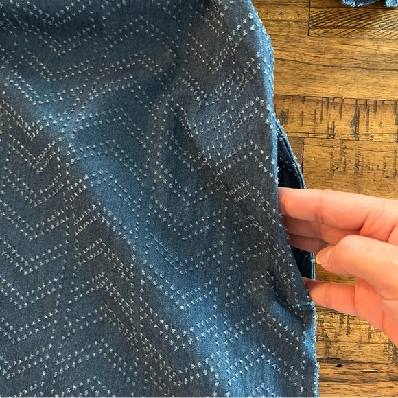 Vivi By Violet Weekend Women Cottagecore Off Shoulder Dress Blue Sz XL Cotton - Picture 5 of 11